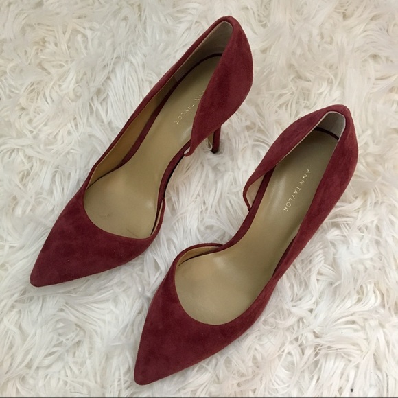 Ann Taylor Shoes - Ann Taylor Burgundy Suede High Heel size 8.5